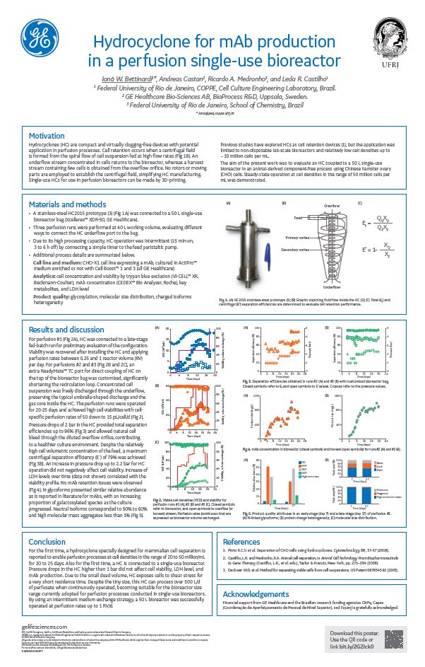 Hydrocyclone for mAb production in a perfusion single-use bioreactor